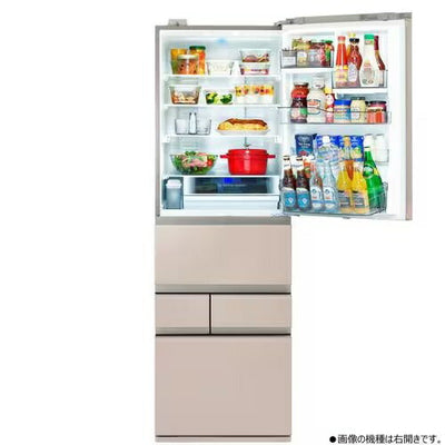 全国設置無料 東芝冷蔵庫 GR-W450GTML | TOSHIBA GRW450GTML 5ドア冷凍冷蔵庫 452L 左開き エクリュホワイト エクリュゴールド