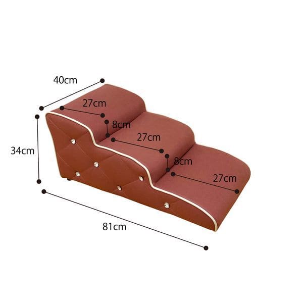 ドッグステップ | 犬 ドッグステップ かわいい 3段 階段 ペットステップ 犬用 上り台 ペット用品 犬猫用階段 ペット負担軽減 ひっかき傷に強い特殊生地を採用 引っ掻き傷に強い 特殊生地 ペット用台座 怪我予防 足腰の弱いシニア犬 体の小さい子犬 上り下り補助 老犬 子犬