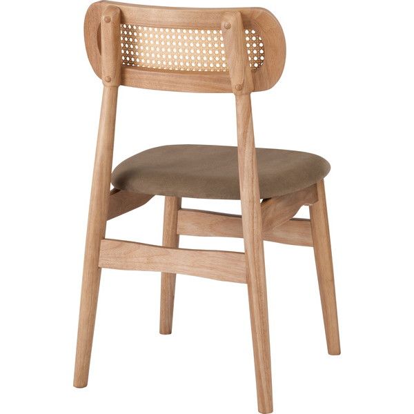 チェア | ダイニングチェア 木製 天然木 人口ラタン スエード調