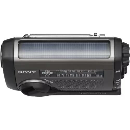 ソニー 手回し充電ラジオ ICF-B300 | SONY ICFB300 FM／AM対応ポータブルラジオ 太陽光充電対応 手回し充電ラジオ シルバー