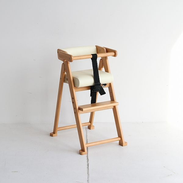 折りたたみ 子ども用ハイチェア na-ni Folding High Chair NAC-3364 キッズチェア 天然木 合成皮革 おしゃれ コンパクト 省スペース ダイニング ハイチェア キッズチェア 子ども椅子 食事椅子 高さ調節可能 折りたたみ キッズチェア ダイニング 子供 おしゃれ プレゼント