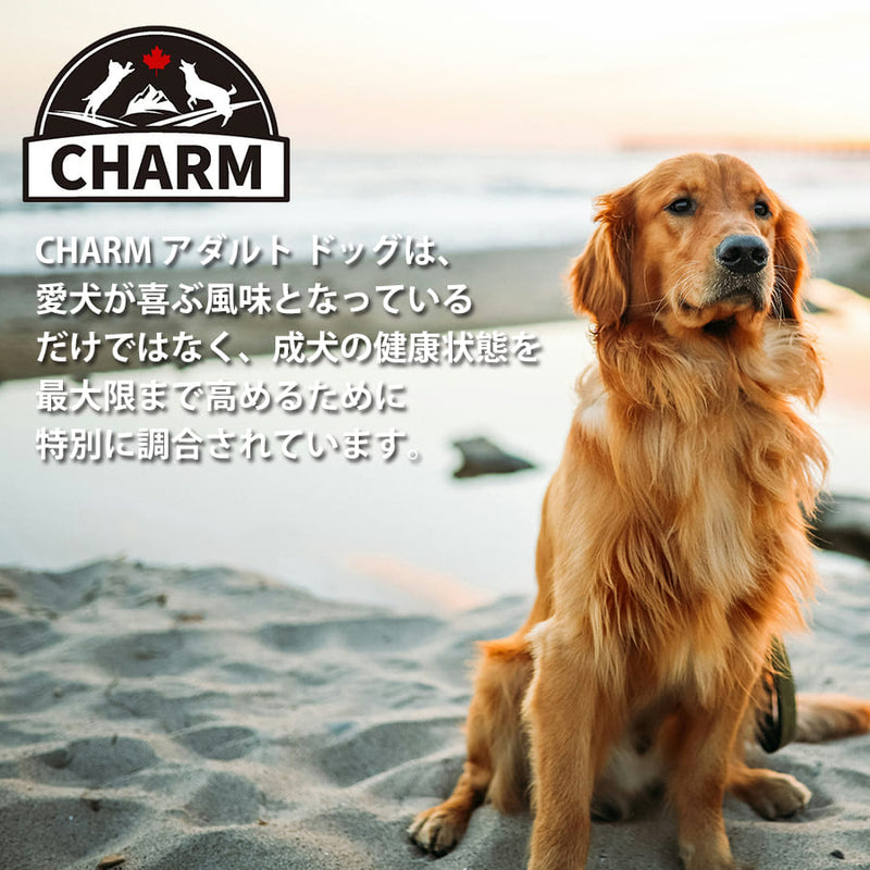 チャーム アダルトドッグ | CHARM チャーム 正規品 ドッグフード アダルトドッグ 犬 全犬種 穀物不使用 無添加 全ライフステージ アダルト 成犬用 低アレルギー ドライペットフード グレインフリー 動物性タンパク質 グルコサミン コンドロイチン プレバイオティクス