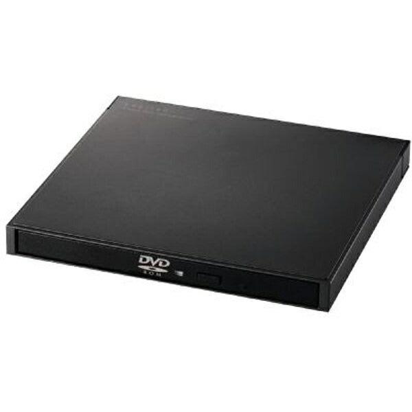 ロジテック ポータブルDVDドライブ LDV-PWA8U3CN | LOGITEC 外付け DVDドライブ CD DVD 対応 USB 3.2 Gen1 ケーブル2本Type-C Type-A 読込専用 ACアダプタ付 軽量 コンパクト ブラック LDV-PWA8U3CNBK