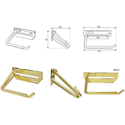 真鍮製 トイレットペーパーホルダー W15×D8.5×H5cm | 真鍮 ゴールド シングル 1連 一連 ペーパーホルダー カバー 収納 おしゃれ 北欧 アイアン クラシック