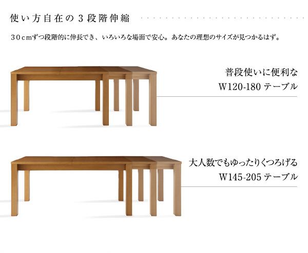 最大205cm 3段階伸縮 ワイドサイズデザイン ダイニング BELONG ビロング ダイニングチェア 2脚組