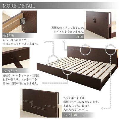 ベッド ワイドK280 ゼルトスプリングマットレス付き 高さ調整できる国産ファミリーベッド LANZA ランツァ ベッドフレーム ベッドフレーム bed ベット ベッド