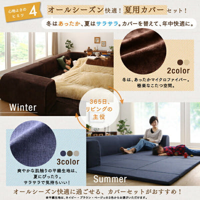 マイクロファイバーラグカバー 200×174 | ラグカバー単品 極楽 こたつを囲む 背もたれ 極厚ラグ 年中清潔 洗えるクッションラグ 洗濯機OK 2size 5color