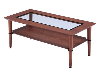 リビングテーブル 幅100cm ローテーブル リビングテーブル テーブル カフェ 木製 おしゃれ 北欧 西海岸 モダン ヴィンテージウォールナット センターテーブル 強化ガラス 天板 幅100cm 棚付き