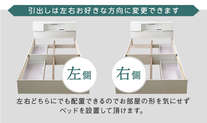 USB付き 多機能ベッドフレーム セミダブル | ベッド ベッドフレーム