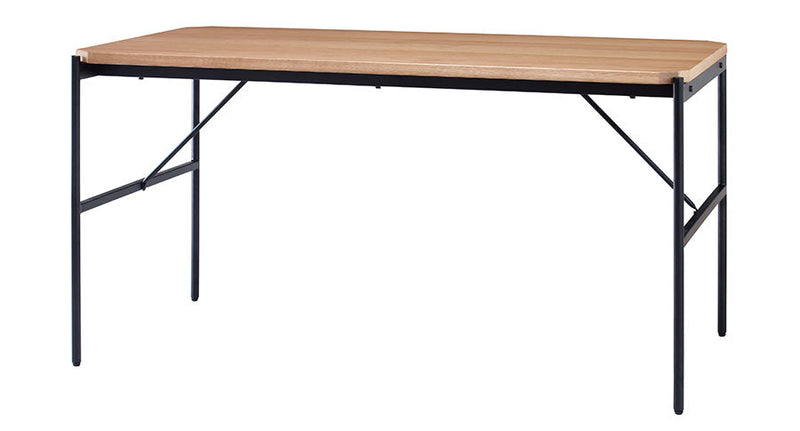 ダイニングテーブル 単品 幅135cm テーブル ダイニング 135 天然木 木製 食卓テーブル 机 4人用 4人掛け シンプル 北欧 カントリー スチール オーク材 カフェ ナチュラル 組立品 おしゃれ