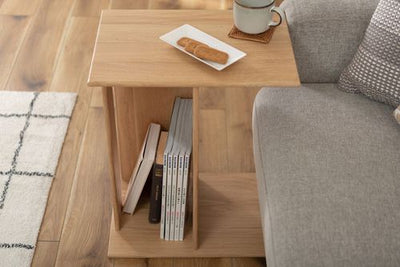 サイドテーブル サイドテーブル おしゃれテーブル ソファ横 小さいテーブル 天然木 オーク ナチュラル ベッドサイド シンプル