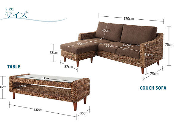 新品】コーナーソファ 152cm 2点セット