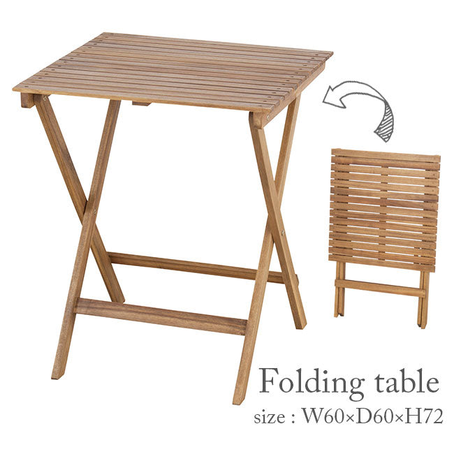 W60cm 折りたたみテーブル 木製テーブル 木製机 木製 テーブル ガーデン家具 ガーデンファニチャー テラス バルコニー アカシア材
