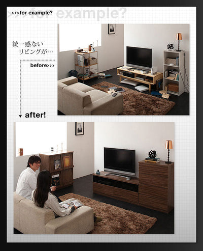 J：2点セット フラップチェスト＋テレビボード 木製 収納 収納家具 シンプル モダン リビング 家具 引出し 衣類 衣服 洋服 省スペース 整理 TVボード TVラック ローボード