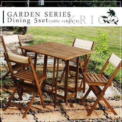 5点セット テーブル＋チェア×4脚 木製チェア 木製イス 木製 椅子 木製テーブル 木製机 ガーデン家具 ガーデンファニチャー テラス バルコニー アカシア材