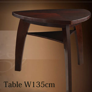 テーブル W135cm  アジアン モダンデザイン カウンターダイニング バーテーブル W135