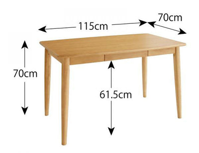 ダイニングテーブル W115cm | 天然木タモ無垢材ダイニング テーブル ダイニングテーブル リビングテーブル 引出し付き 食卓テーブル 食事 食卓 テーブル 机 デスク 木製 北欧風