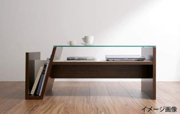 ローテーブル サイドラック機能付き センターテーブル コーヒーテーブル 木製 ガラステーブル シンプル レトロ モダン アンティーク テーブル