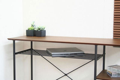 カウンターテーブル ハイテーブル デスク ハイカウンター オープンラック ラック付 収納 木製 スチール パソコンテーブル ウォールナット anthem Counter Table   ant-2399