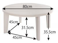 こたつテーブル円形 W80  テーブル こたつテーブル 円型 円形 こたつ コタツ 北欧 シンプル モダン ナチュラル 炬燵 温度調節 こたつ付き オールシーズン 人気 おすすめ おしゃれ