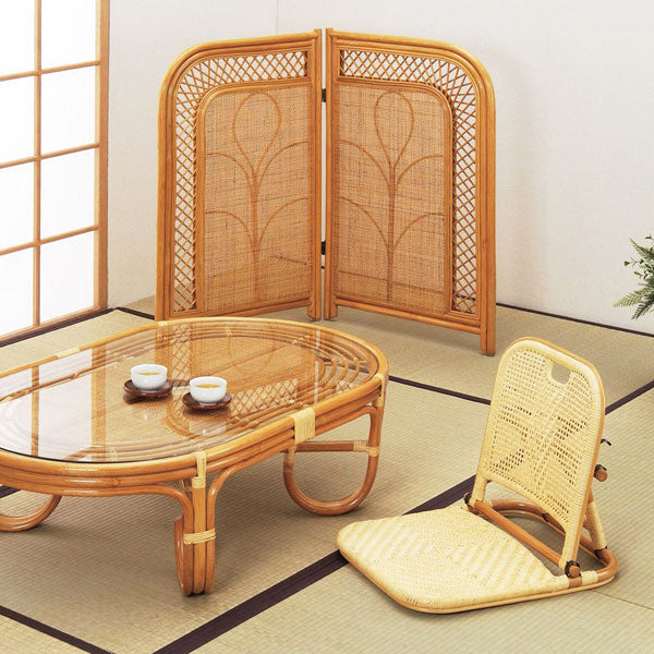 衝立 4連 ラタン パーテーション 籐家具 高さ150cm（ 衝立