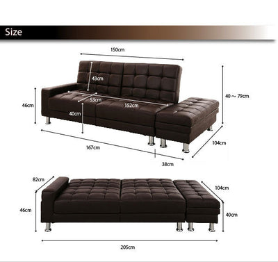 ソファベッド ブラウン  2人掛け ソファベッド ソファ 多機能 ベッドにもなる デザイナーズ家具のようなたたずまい キルティング加工 スタイリッシュ シンプル すっきり 使い方自由 アレンジ自由