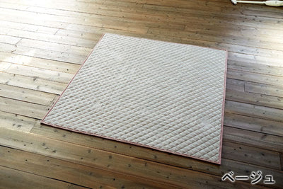 コーデュロイキルト ラグマット 185×185cm 床段対応 丸洗い可 ラグ カーペット 絨毯 じゅうたん マット ラグマット 洗える リビング 寝室 おしゃれ シンプル デザイナーズ かわいい