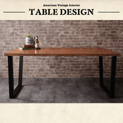 Ｗ120cm ヴィンテージ風 ダイニング5点セット テーブル+2Pソファ+左片肘掛ソファ+1Pチェア+ベンチ  ダイニングテーブル テーブル tabLe 食卓テーブル カフェテーブル 食卓