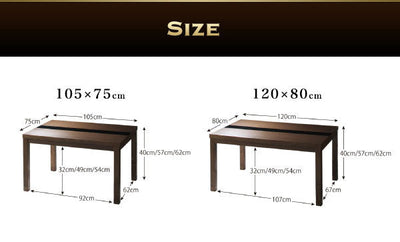送料無料 80×120cm 高さ調節付き こたつテーブル 単品  こたつ テーブル 高さ調節 オールシーズン 長方形 北欧 モダン シンプル おしゃれ コタツテーブル こたつ付きテーブル 食卓 ダイニング リビング
