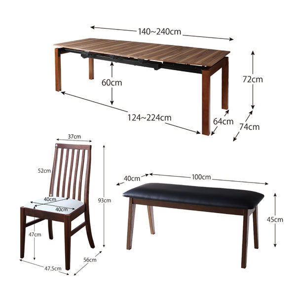 ダイニング6点セット テーブル+チェア4脚+ベンチ1脚  ダイニング ナチュラル カフェ風 シンプル おしゃれ カフェ空間 すっきり デザイン 北欧風 こだわり トレンド