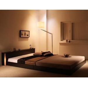 ゼルトスプリングマットレス付きベッド シングル 照明付き コンセント付き フロアベッド ローベッド シングルサイズ