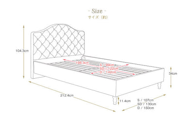 アンティーク調 ハイバック ダブル ３Dメッシュポケットコイルマットレス付きベッド ３Dメッシュ ポケットコイル マットレス ベッド ホワイト エレガント 高級感 ラグジュアリー