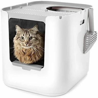 モデキャットXLリターボックス 猫用 キャット用品 愛猫 猫砂 飛び散り防止 清潔 猫が喜ぶ 持ち運びできる キャット用トイレ 猫用トイレ