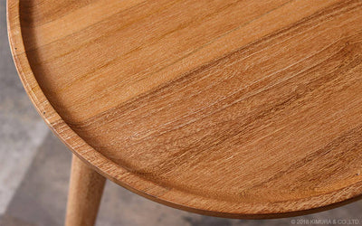 チーク サイドテーブル 円形 サイドテーブル 机 ナイトテーブル ベッドサイドテーブル 花瓶台 フラワースタンド 玄関 チーク無垢 木製 おしゃれ カフェ エスニック 北欧 ブルックリン 円形