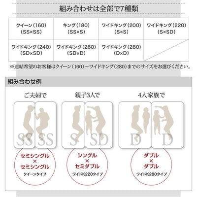 クイーン SS×2 マットレス付きベッド スタンダードボンネルコイルマットレス ロースタイル 棚コンセント付き | ベッド マットレス付き 寝具 おしゃれ